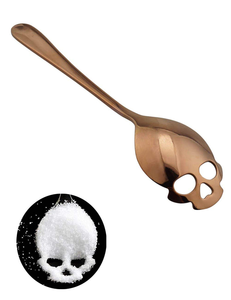 Copper color Skull teaspoon in stainless steel.