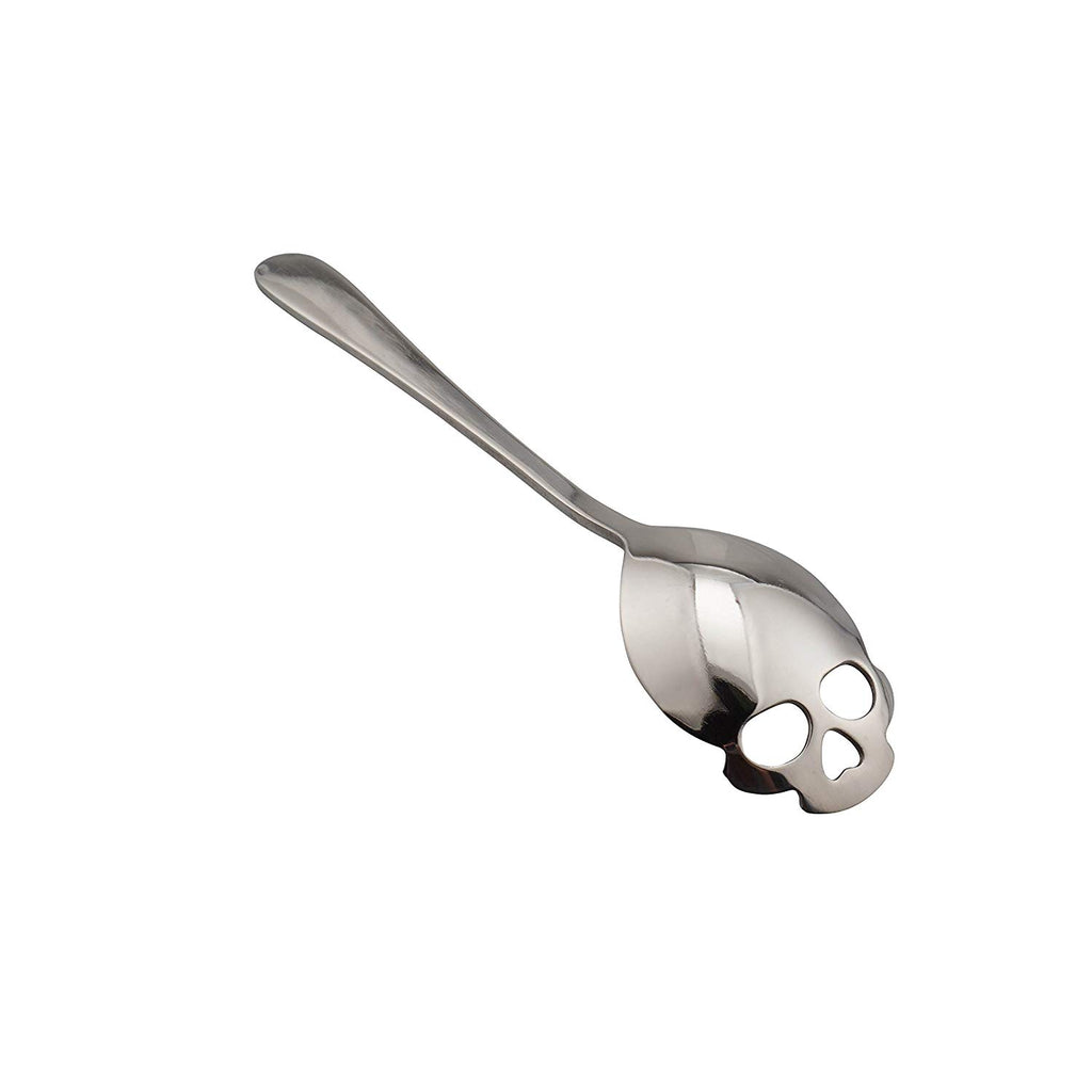 Silver Skull teaspoon in stainless steel.